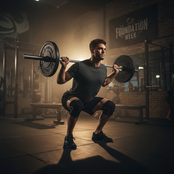 Coach using pause squats during foundation week