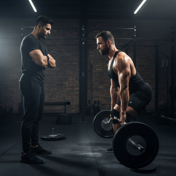 Coach Arjun watching a deadlift with close bar path