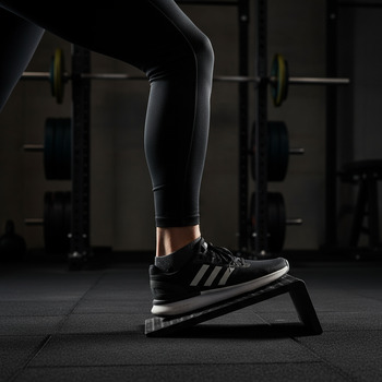 Ankle dorsiflexion drill — end position with knee tracking over toes