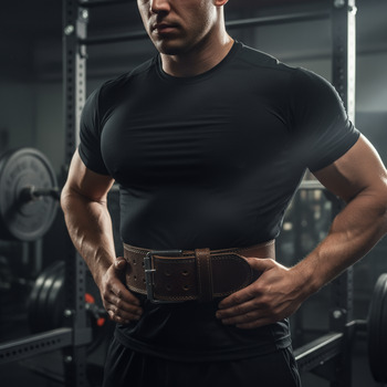 Athlete practicing breathing and bracing before squats