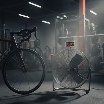 Bike cooldown zone with fan and timer