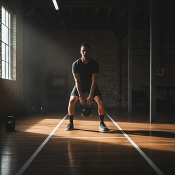Kettlebell swing lane set for hinge pattern practice