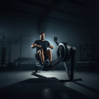 Air rower ready for interval conditioning