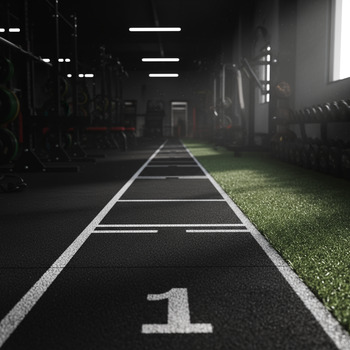 Platform lane aligned next to a short turf strip