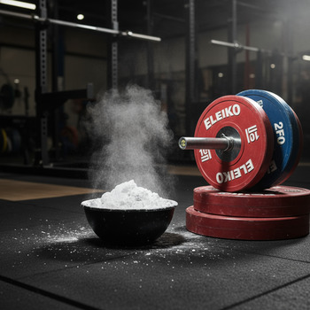 Chalk bowl beside calibrated plates