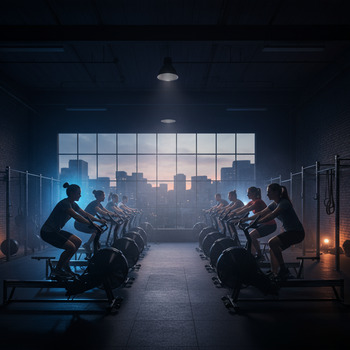 Engine corner with bikes and rowers ready