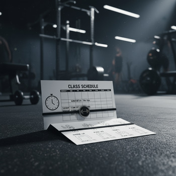 Welcome kit with timetable card and simple cue sheet