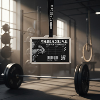 Printed pass card for a four-week training block