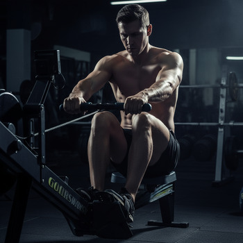 Rowing catch position with tall torso