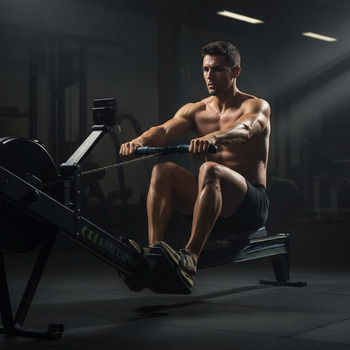 Rowing drive with strong legs and connected torso