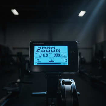 Rower monitor prepared for a two-kilometre time trial