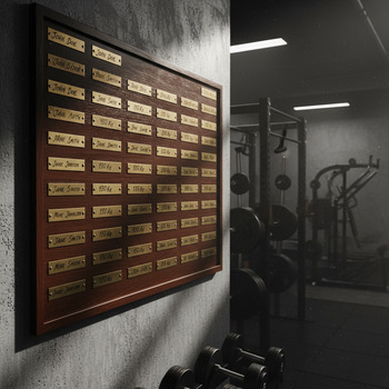 PR board with neatly written names and numbers