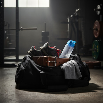 Gym bag packed the night before a session